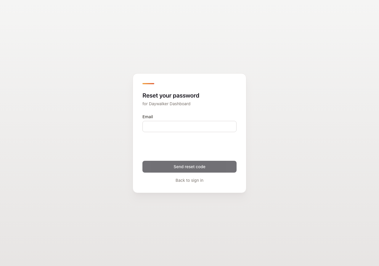 Hosted forgot-password page
